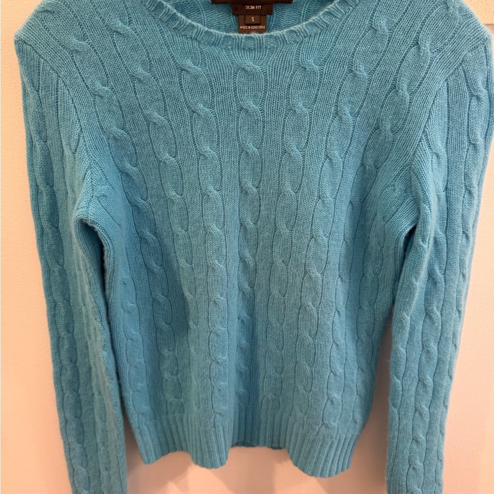 Ralph Lauren Turquoise Cable Knit Sweater